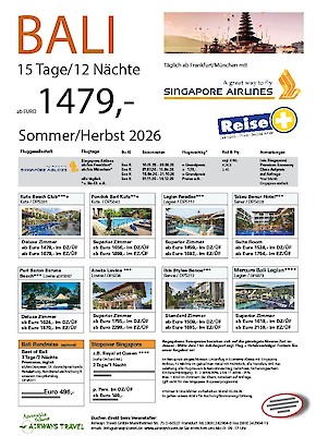2026 Bali Baden in 3-4 Sterne Hotels